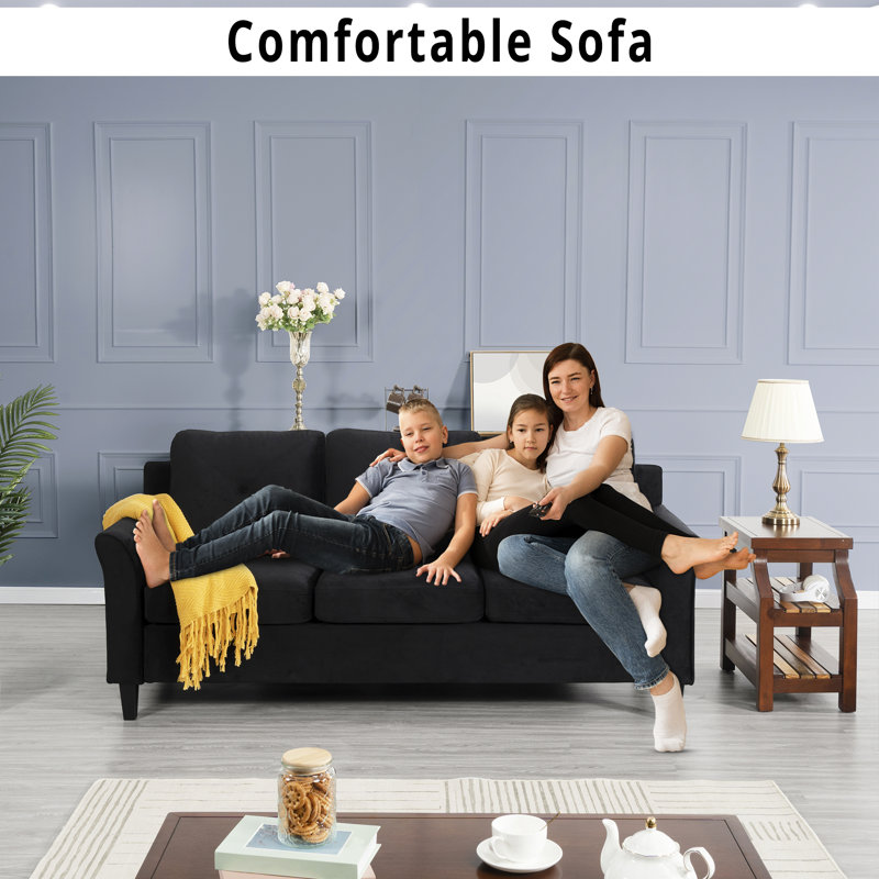 Red Barrel Studio® Jantjeline 3 Seater Sofa Button Tufted Upholstered Sofa Modern Couch Durable